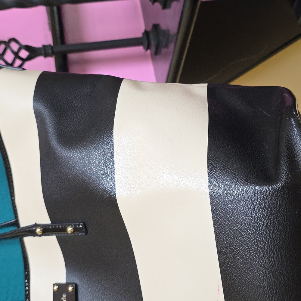 Kate Spade Black and White Striped Tote Bag - Picture 4 of 16